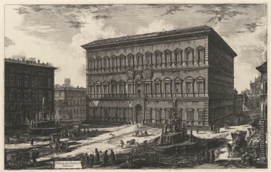 Vy över Palazzo Farnese (ur: Vedute di Roma)