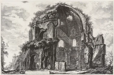 Vy över Minerva Medicas åttkantiga tempel (nymfeum)