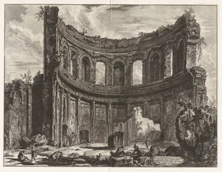 Rester av det så kallade Apollontemplet i Hadrianus villa nära Tivoli, ur ”Vyer över Rom”