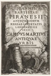 Book, Frontispiece, med dedikation till Robert Adam, i Campo Marzio i forntida Rom