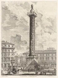 Colonna Antonina (Marcus Aurelius kolumn), från Vedute di Roma (Utsikt över Rom)