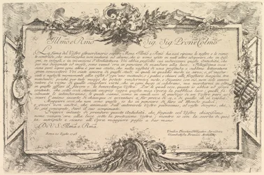 Dedikation till Giovanni Bottari Dedikation till Bottari, ca. 1748.