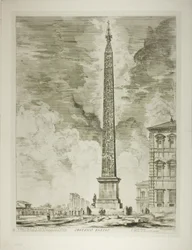 egyptisk obelisk. Denna restes av påven Sixtus V på Piazza av St. John Lateran, från utsikt över Rom
