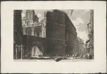 Forum van Augustus i Rom Vy över resterna av Forum of Nerva (titel på objekt) Gezichten op Rome (serietitel) Utsikter över Rom tecknade och graverade av Giambattista Piranesi-arkitekten Ve(nez)iano (serietitel)