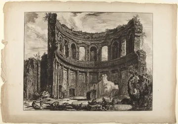 Hadrianus villa. Rester av det mindre palatset, tidigare kallat Apollontemplet (ur serien Vedute di Roma, 1768)