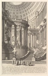 Fantasifullt antikt tempel designat i stil med dem som byggdes för att hedra gudinnan ..., ca. 1750.