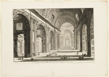 Interiörvy av Peterskyrkan i Vatikanen, från Views of Rome