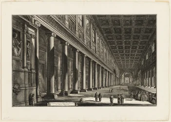 Inre vy av basilikan S. Maria Maggiore, från utsikt över Rom