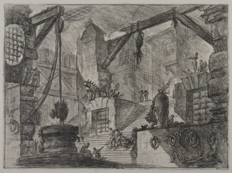 Invenzioni Capric di Carceri; Hind 13, First State of Three, c.1749 (etsning på lagt papper)