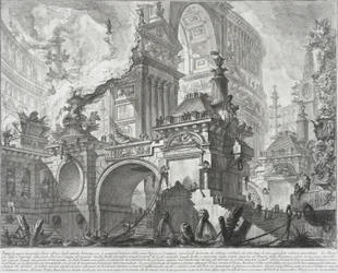 En del av en rymlig och magnifik hamn för de gamla romarnas användning som vetter mot ett stort marknadstorg, 1761-80
