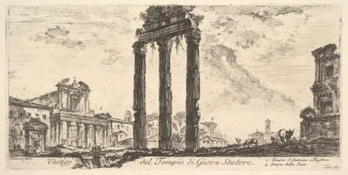 Plåt 10: Ruinerna av Jupiters tempel Stator Jupiter Supportern. 1. Tempel av ..., ca. 1748.