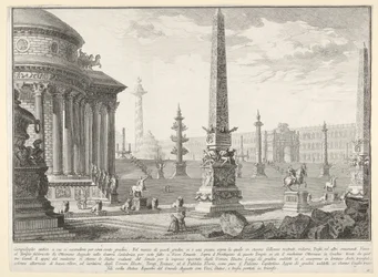 Platta 10: Det antika Capitolium steg upp med ungefär hundra steg [...] Campido..., 1743.