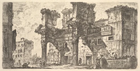 Platta 1: Del av Forum of Nerva Del av Forum of Nerva, ca. 1748.