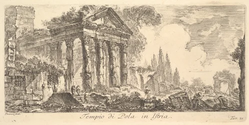 Skylt 21: Polas tempel i Istrien Pulas tempel i Istrien, ca. 1748.