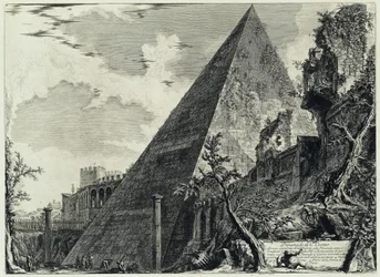 Gaius Cestius pyramid (ur: Vedute di Roma)