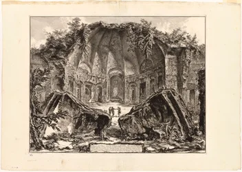 Rester av guden Canopus tempel vid Hadrianus villa, Tivoli, från Views of Rome