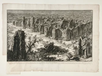 Ruinerna av Antonine Baths [Baths of Caracalla], från utsikt över Rom