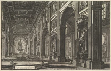 S. Giovanni i Laterano. Interiör, ca. 1768.