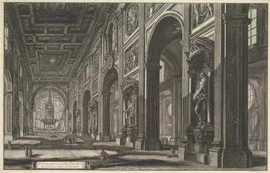 San Giovanni in Laterano, interiör, ur "Vedute di Roma" (Vyer över Rom)