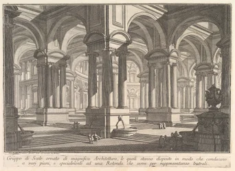 Trappor prydda av magnifik arkitektur. . . Gruppo di Scale ornato di magnif..., ca. 1750