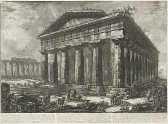 Neptunus tempel i Paestum Vue du temple de Neptune, Dieu tutélaire de l