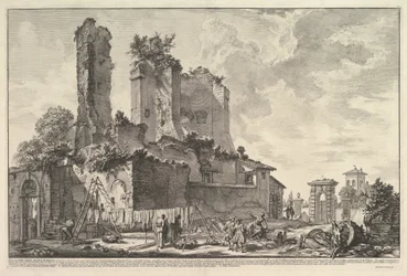 Fontänen vid Acqua Giulia (Vyer över resterna av Acqua Giulias slott)