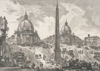 Piazza del Popolo Utsikt över Piazza del Popolo, ca. 1750.