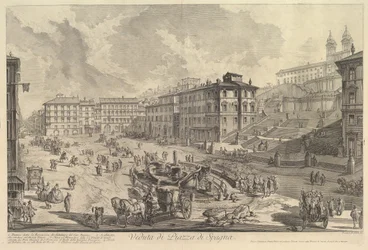 Spanska trappan Utsikt över Spanska trappan, ca. 1750.