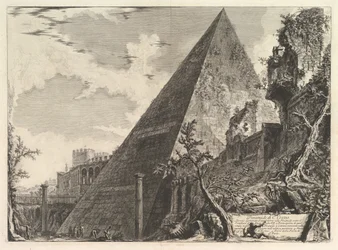 Pyramiden av Gaius Cestius, från Vedute di Roma Roman Views, ca. 1756.