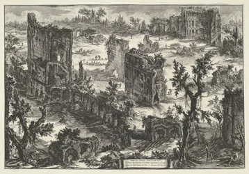 Thermen van Trajanus te Rom Utsikt över Terme di Tito (...) (titel på objekt) Gezichten op Rome (serietitel) Utsikt över Rom designad och graverad av Giambattista Piranesi-arkitekten Ve (nez) iano (serietitel)