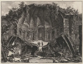 Rester av Canopus i Hadrianus villa i Tivoli (ur: Vedute di Roma)