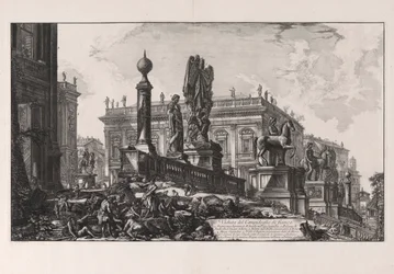 Utsikt över Campidoglio från sidan, från Vedute di Roma (Utsikt över Rom)