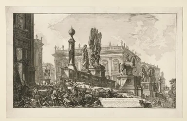 Utsikt över Campidoglio, från sidan, från Vedute di Roma