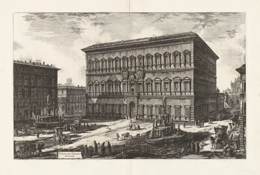 Utsikt över Palazzo Farnese (Utsikt över Palazzo Farnese), från Vedute di Roma (Utsikt över Rom)
