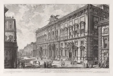 Utsikt över Palazzo byggt på Quirinal för sekreteraren för Briefs och det heliga rådet, från Vedute di Roma