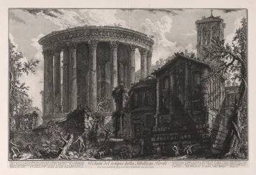 Utsikt över Sibylltemplet i Tivoli, från Vedute di Roma (Utsikt över Rom)
