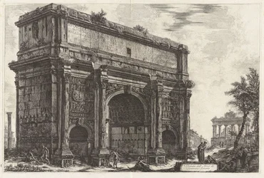 Vy över Septimius Severus båge, ur Vedute di Roma