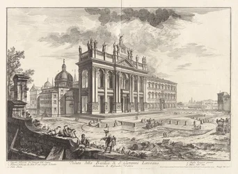 Utsikt över basilikan San Giovanni Laterano, från Vedute di Roma (Utsikt över Rom)