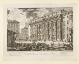 Utsikt över tullhuset på Piazza di Pietra, från Vedute di Roma