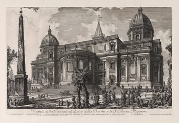Vy över den bakre fasaden på basilikan Santa Maria Maggiore, ur Vedute di Roma (Vyer över Rom)