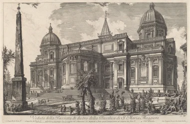 Vy över den bakre fasaden av basilikan S. Maria Maggiore