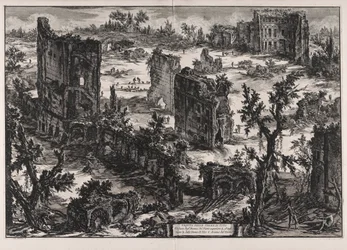 Veduta delle Terme di Tito (Utsikt över Titus bad), från Vedute di Roma (Utsikt över Rom)