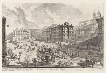 Utsikt över Piazza di Spagna, från Vedute di Roma (Utsikt över Rom)