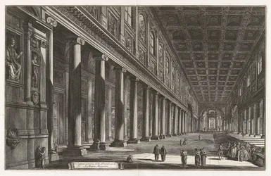 Interiörvy av basilikan Santa Maria Maggiore, ur Vedute di Roma (Vyer över Rom)
