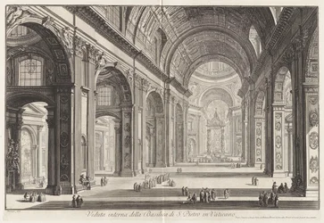 Interiörvy av basilikan Sankt Peter