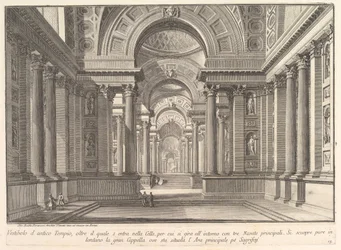 Vestibul av ett gammalt tempel. . . Vestibulen av det antika templet. . ., ca. 1743-50.