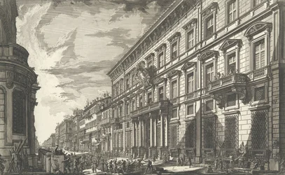Utsikt längs Via del Corso av Palazzo dell