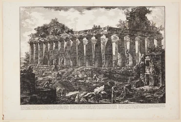 Vy över ett annat tempel i staden Paestum, som allmänt anses ha varit helgat åt Juno [...]