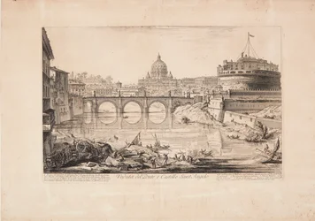 Vy över bron och Castel Sant