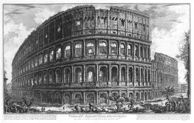 Utsikt över Colosseum i Rom av Piranesi